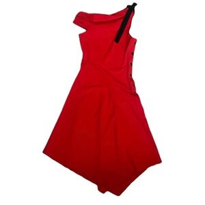 10 Crosby Derek Lam Poppy Off the Shoulder Asymmetric Handkerchief Hem Dress